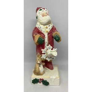 House Of Hatten 11” Santa W Snowflake Bunny Dove Signed Denise Calla Figurine